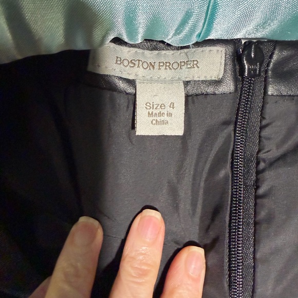 Boston Proper Black Leather Like Mini Dress - Picture 9 of 15